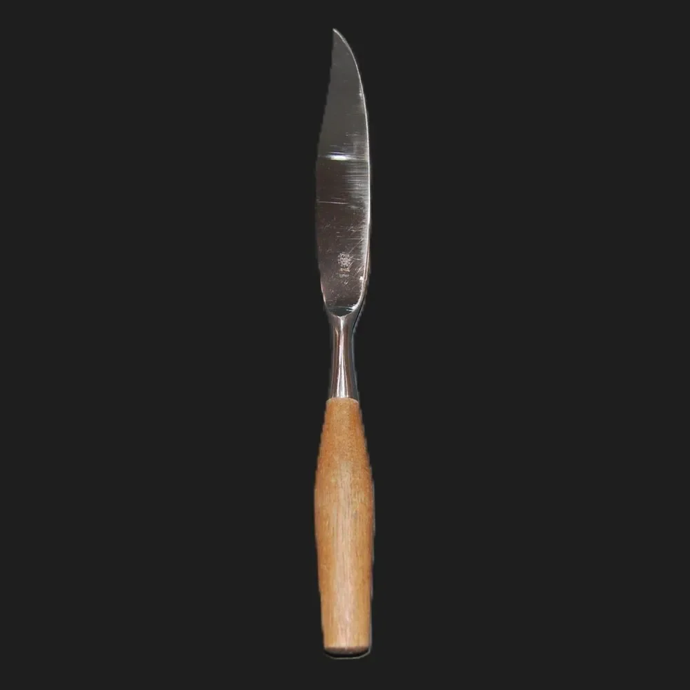 Vintage MCM Dansk Designs IHQ Teak Wood Handles Carving Knife Germany 14.25